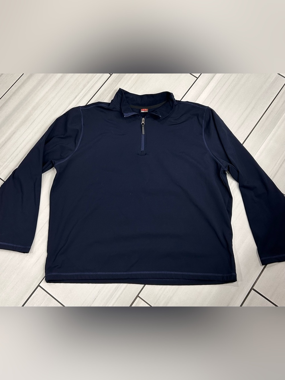 mens 32 Degrees Heat 1/4 zip navy blue lightweight pullover  shirt - size 2XL